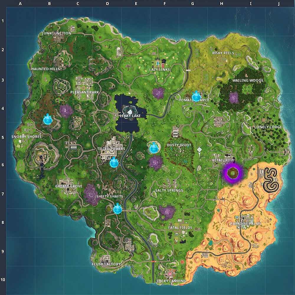 フォートナイトシーズン 6 Timed Trials Locations