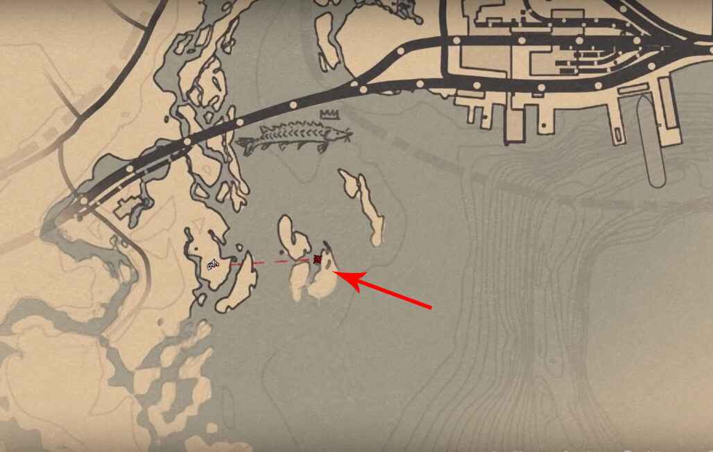 Emplacement de la carte de l'épée de pirate brisée