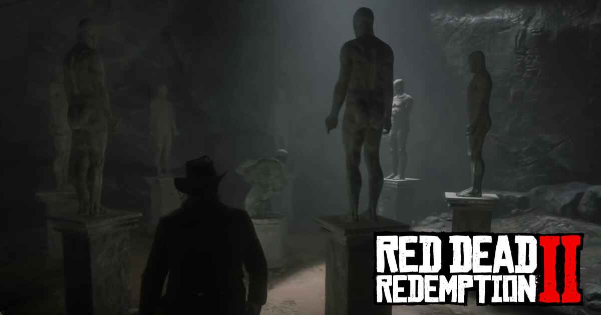 red Dead Redemption 2 Puzzle z dziwnymi posągami