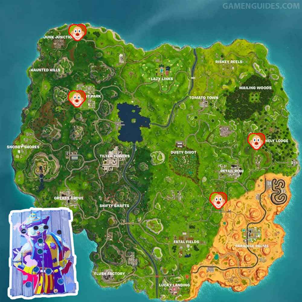 Stagione di Fortnite 6 Settimana 9 Carnival Clown Boards