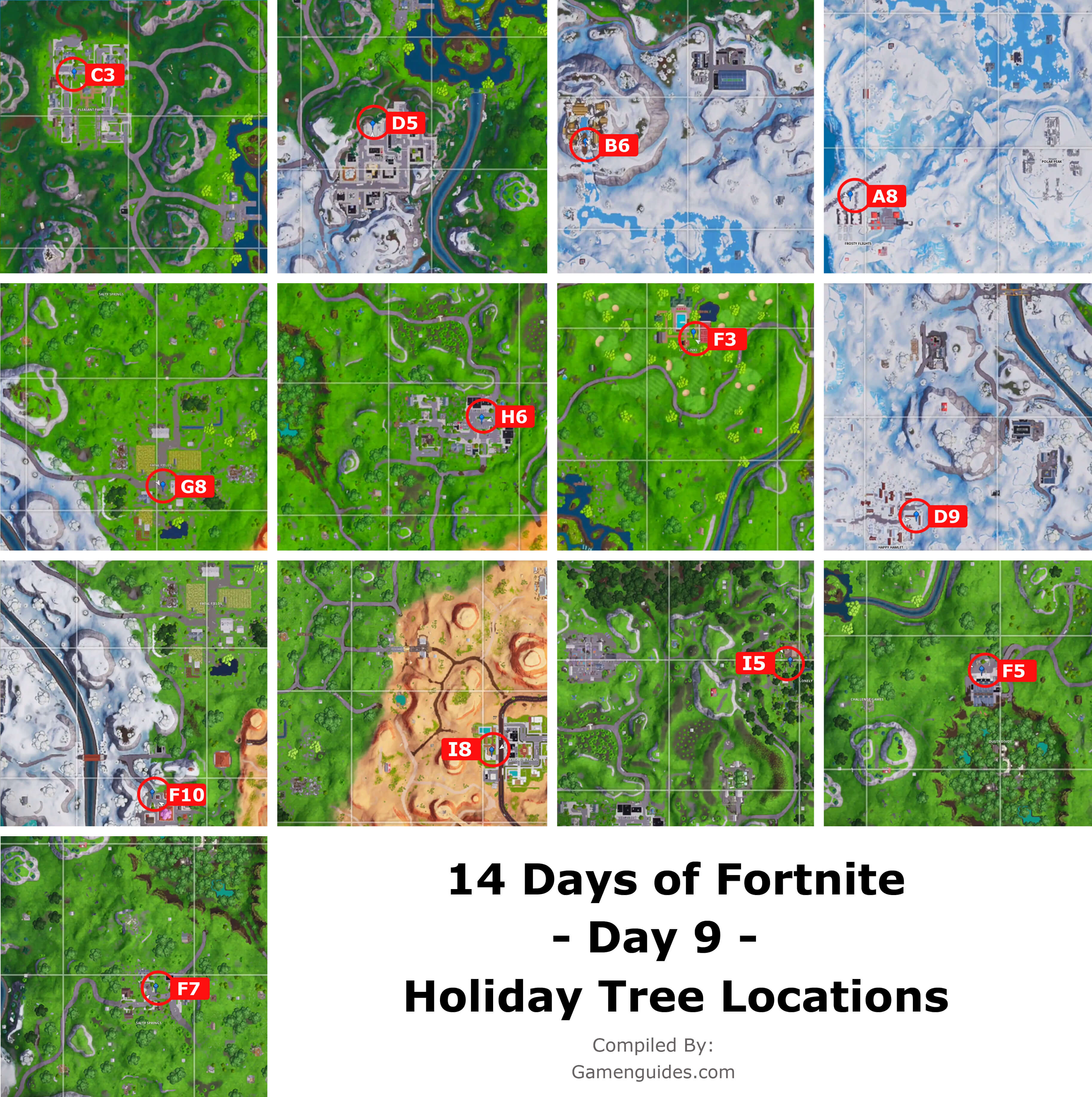 Fortnite Day 9: All Holiday Tree Locations (14 Days of Fortnite)