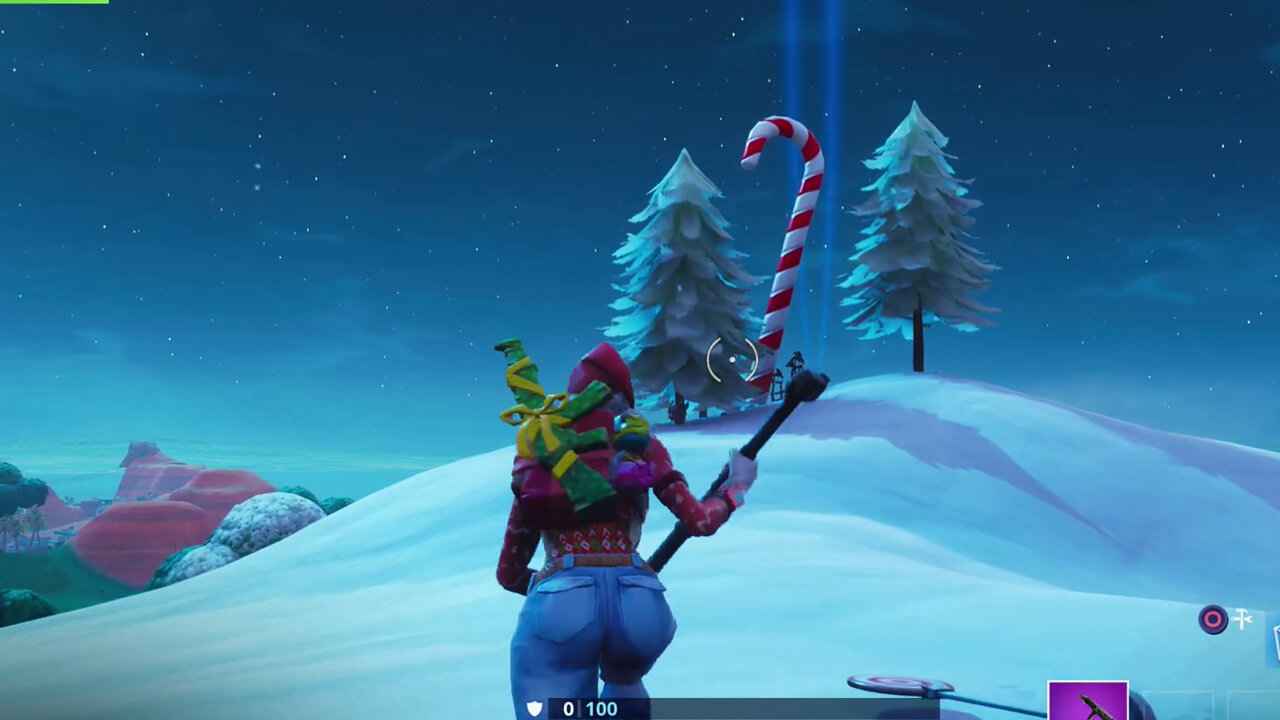 Locais de bastões de doces gigantes Fortnite