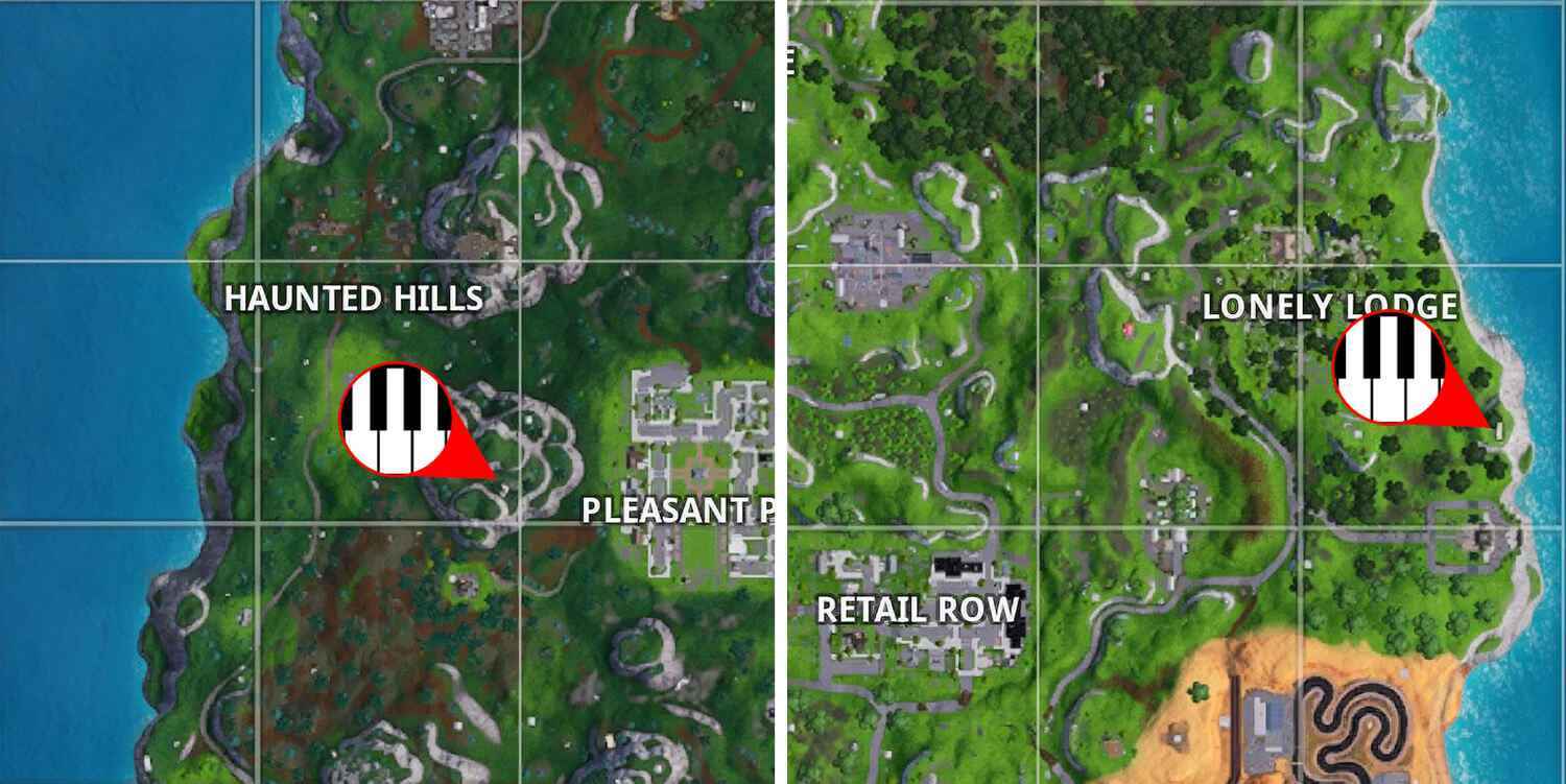 Temporada de Fortnite 7 Semana 2 Piano Locations