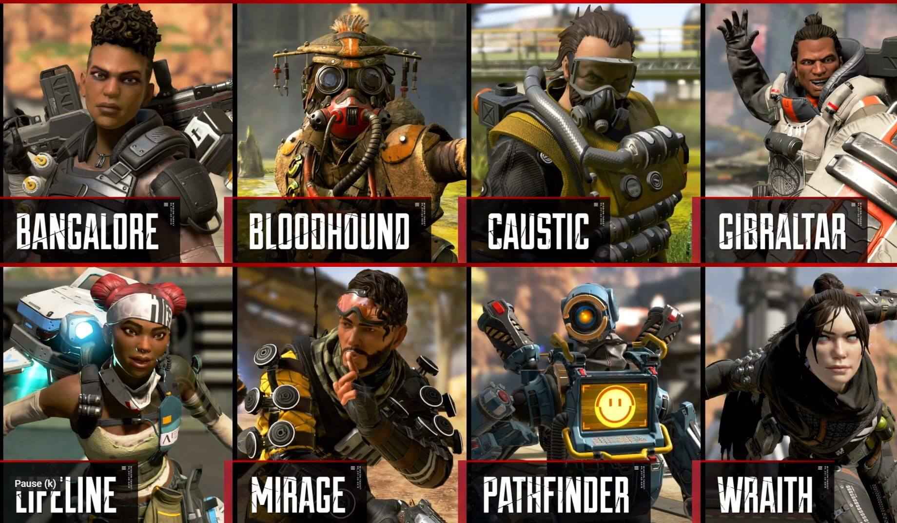 جميع شخصيات Apex Legends