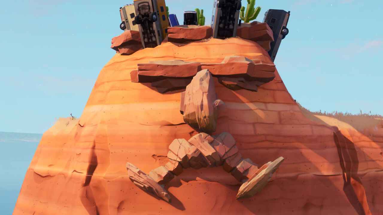 Cara gigante del desierto de Fortnite