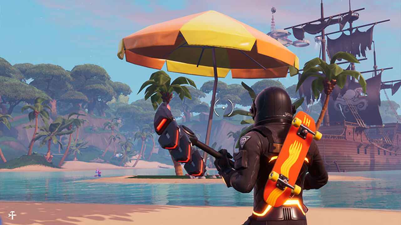 Wyzwanie z gigantycznym parasolem plażowym w Fortnite