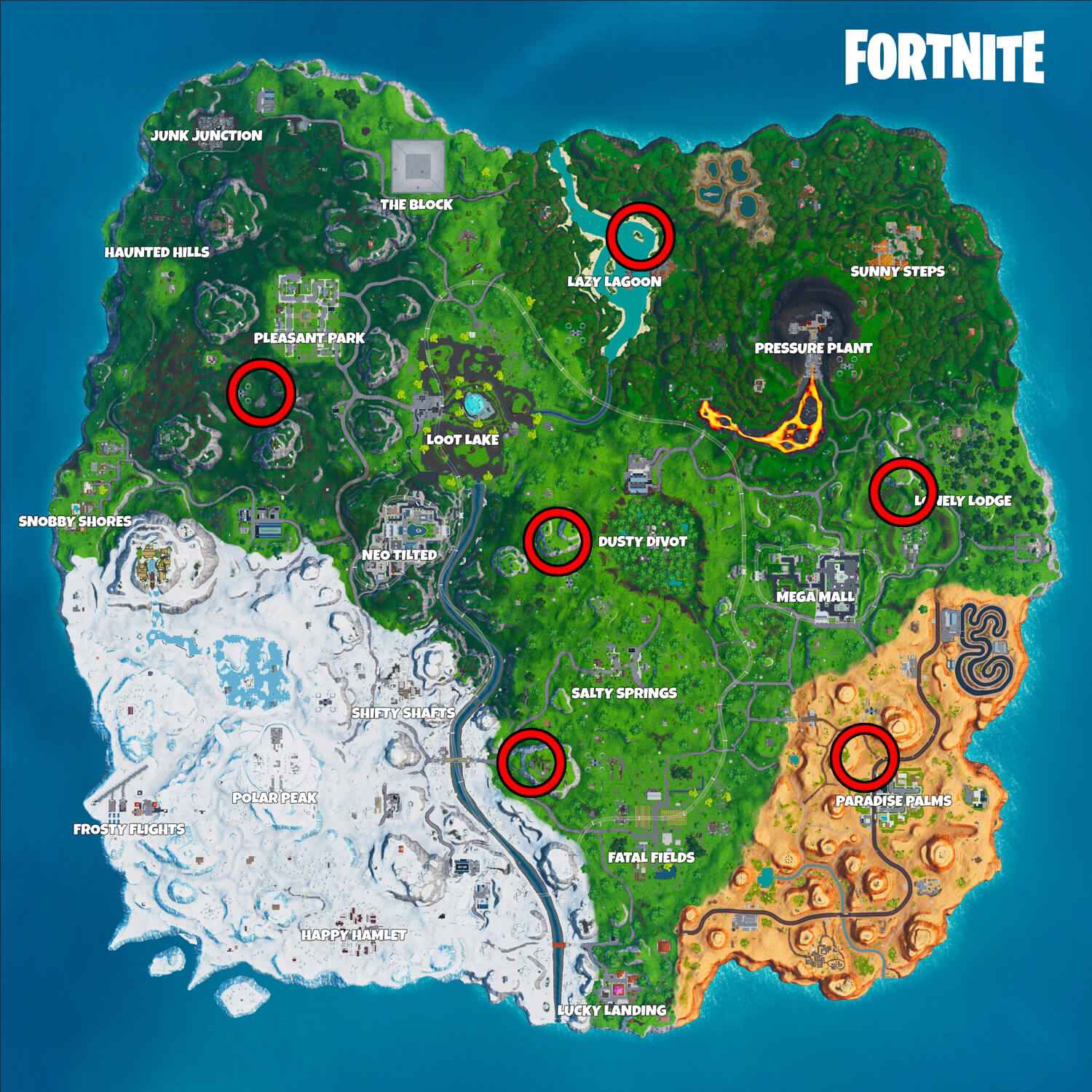 Fortnite Giant Beach Umbrella Locations