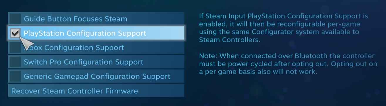 Steam-Controller-Unterstützung