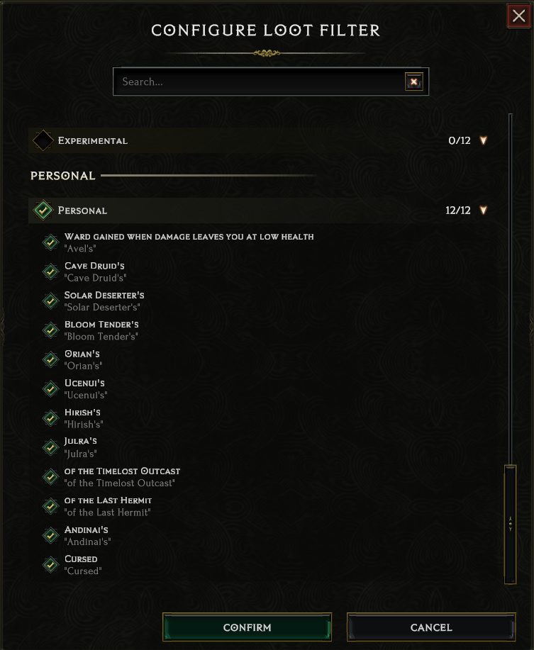How to use loot filters in last epoch